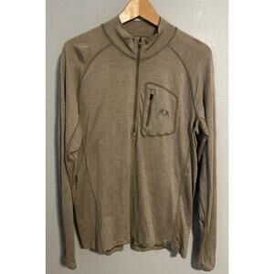 Kuiu Ultra 145 Zip T Hunting Shirt Mens Medium Beige Bone Nuyarn Merino Wool